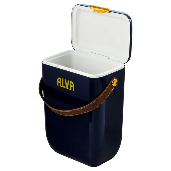 Alva 10L Cooler Box With Leather Strap - Midnight Blue
