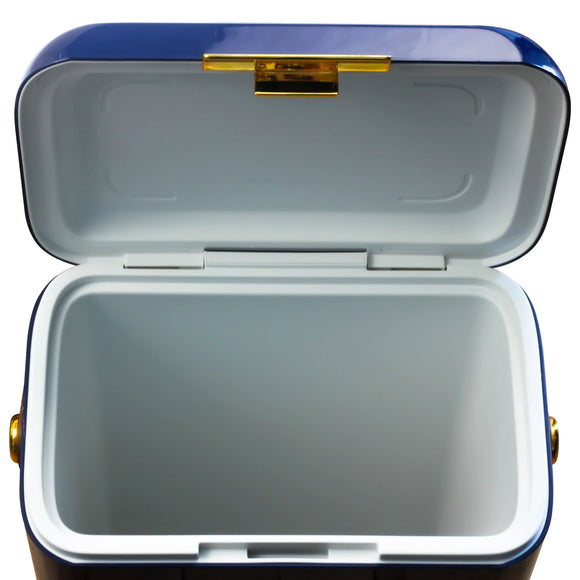 Alva 10L Cooler Box With Leather Strap - Midnight Blue
