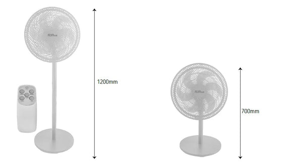 Alva 40cm Plastic Pedestal Fan | Remote & Touch Control Telescopic (White)