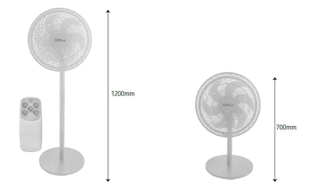 Alva 40cm Plastic Pedestal Fan | Remote & Touch Control Telescopic (White)