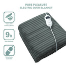 Pure Pleasure Stripe Flannel Fleece Electric Over Blanket 160x120cm-2