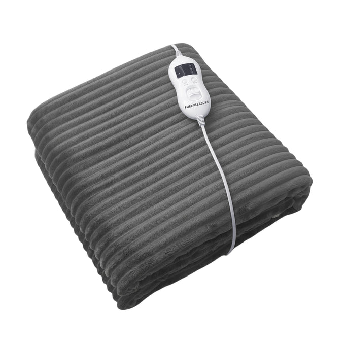 Pure Pleasure Stripe Flannel Fleece Electric Over Blanket 160x120cm