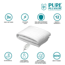 Pure Pleasure Electric Blanket  3/4 | Double Non-Fitted 110cmX150cm - 0