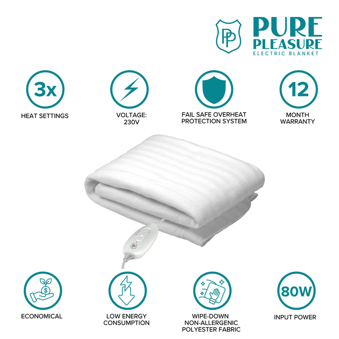 Pure Pleasure Electric Blanket  3/4 | Double Non-Fitted 110cmX150cm