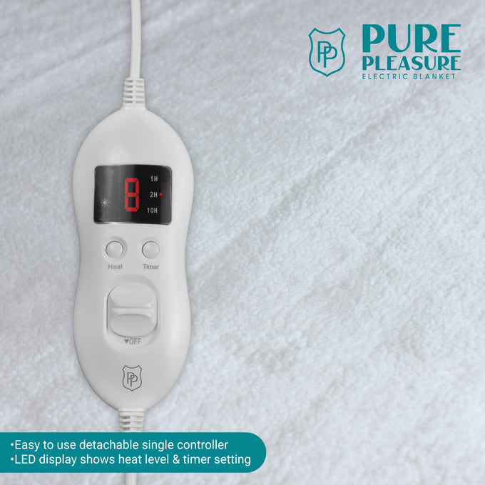 Pure Pleasure Electric Blanket Single Fullfit Sherpa Fleece 91 X 188cm