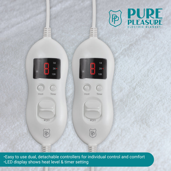 Pure Pleasure Electric Blanket King Fullfit Sherpa Fleece 183 X 188cm