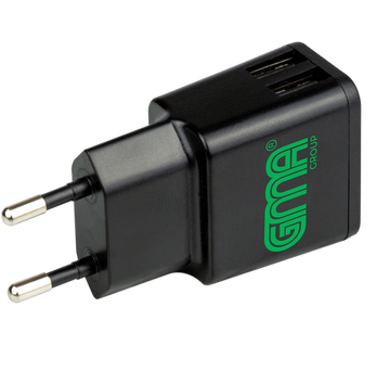GMA Charger Dual USB 2.4A Black
