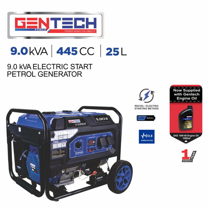 Gentech Power 9 Kva Petrol Generator Electric Start GP8500D