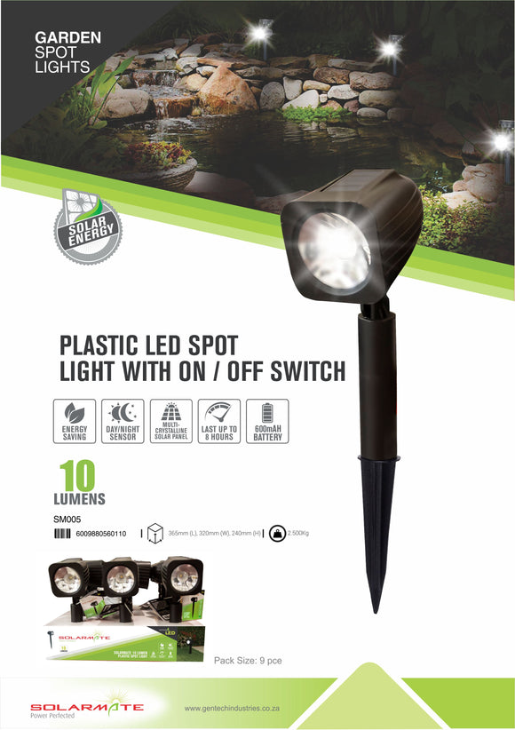 Solarmate Spotlight Plastic 5 Lumens 12 Pack
