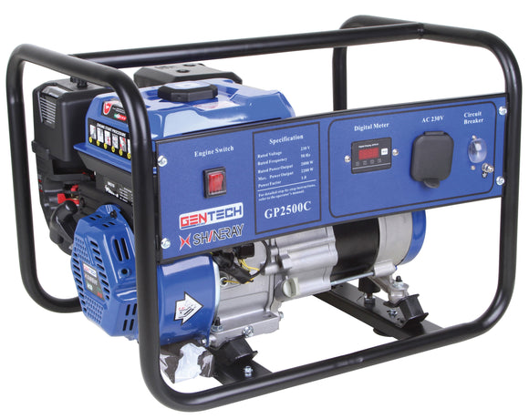 Gentech 2.8Kva Recoil Start Petrol Generator - Blue GP2500C
