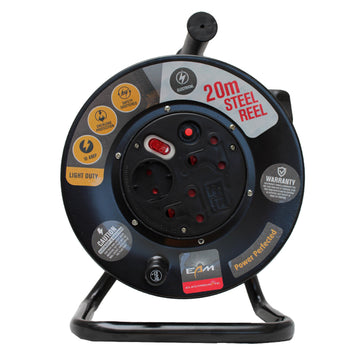 Electricmate 10 Amp Extension Steel Reel 20M