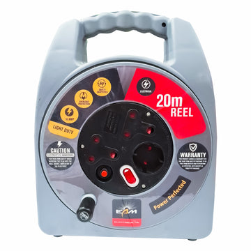Electricmate 10 Amp Cassette Extension Reel 20M With Overload Protection - 0