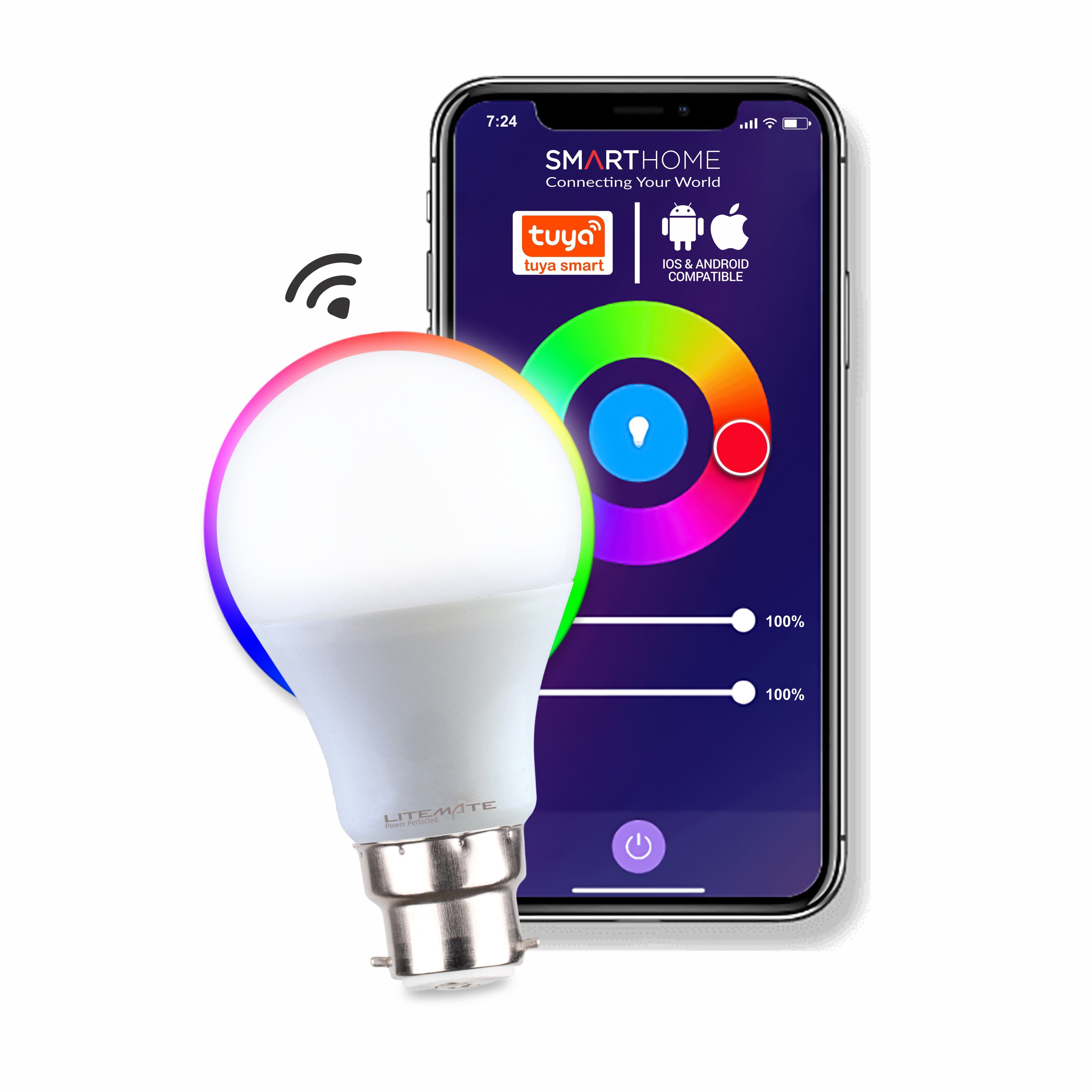 Litemate Smarthome A60 9 Watt B22 Wi-Fi Led Light Bulb