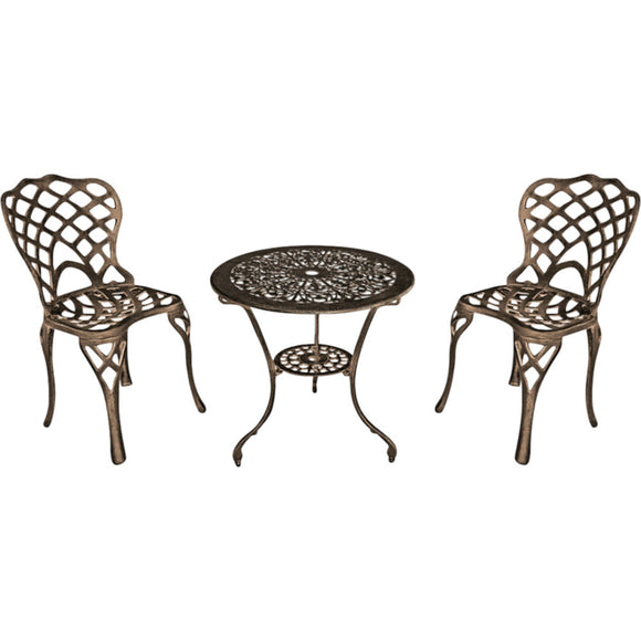 Diamond Patio Set 3Pc Black Copper in Outdoor Furniture Sets