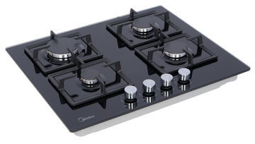 Midea 60cm 4 Burner Gas Hob – Black Glass 60GK007 - 0