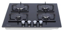 Midea 60cm 4 Burner Gas Hob – Black Glass 60GK007