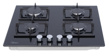 Midea 60cm 4 Burner Gas Hob – Black Glass 60GK007