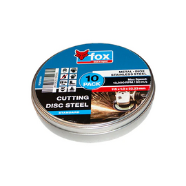 Fox Steel Cutting Disc 115X1.0mm Pack of 10