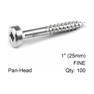 Kreg Zinc Pocket Hole Screws 25mm 1.00' #6 Fine Thread Pan Head 100CT - image 01