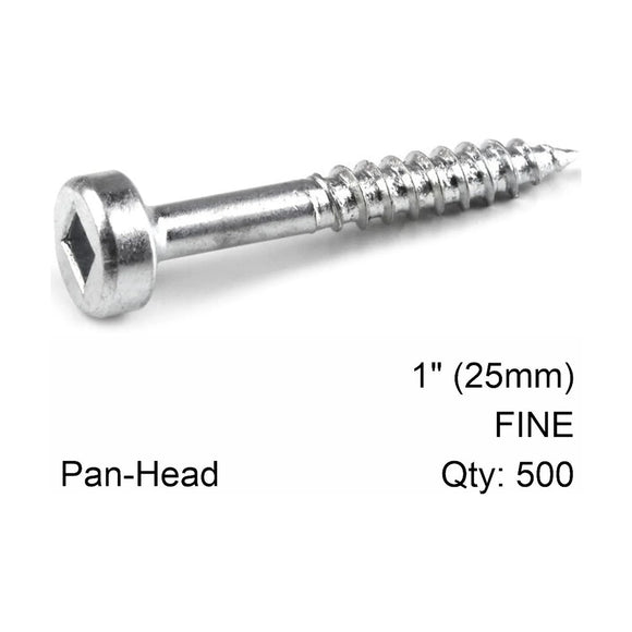 Kreg Zinc Pocket Hole Screws 25mm 1.00' #6 Fine Thread Pan Head 500CT - image 01