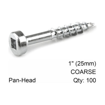 Kreg Zinc Pocket Hole Screws 25mm 1.00' #7 Coarse Thread Pan Head 100C - image 01