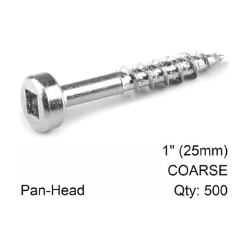 Kreg Zinc Pocket Hole Screws 25mm 1.00' #7 Coarse Thread Pan Head 500C - image 01