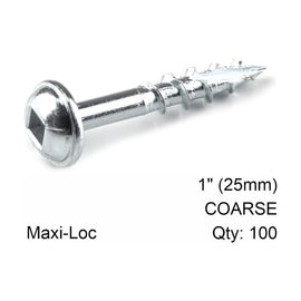Kreg Zinc Pocket Hole Screws 25mm 1.00' #8 Coarse Thread MX Loc 100CT - image 01