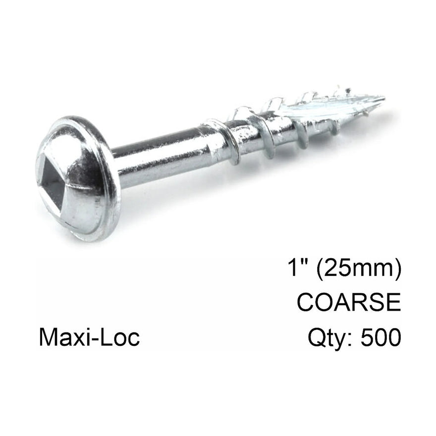Kreg Zinc Pocket Hole Screws 25mm 1.00' #8 Coarse Thread MX Loc 500CT - image 01