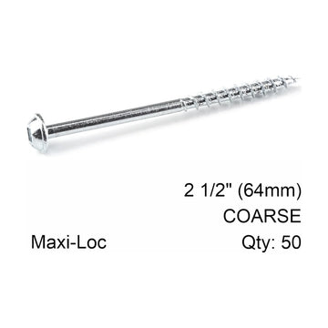 Kreg Zinc Pocket Hole Screws 64mm 2.50' #8 Coarse Thread MX Loc 50CT - image 01