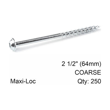 Kreg Zinc Pocket Hole Screws 64mm 2.50' #8 Coarse Thread MX Loc 250CT - image 01