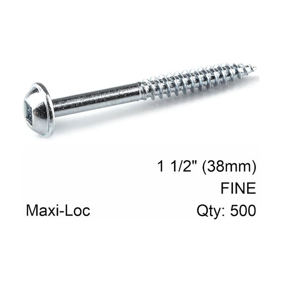 Kreg Zinc Pocket Hole Screws 38mm 1.50' #7 Fine Thread MX Loc 500CT - image 01