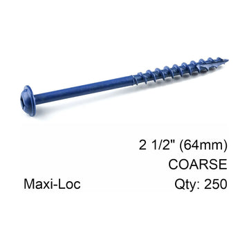 Kreg Blue Kote Pocket Hole Screws 64mm 2.50' #8 Coarse Thread MX Loc 2 - image 01