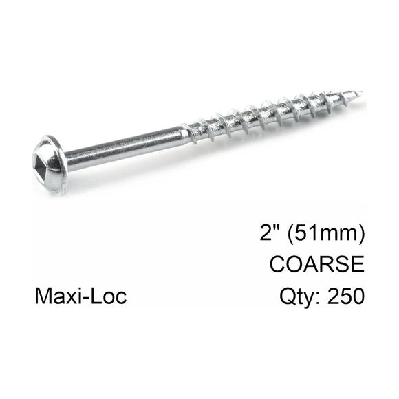 Kreg Zinc Pocket Hole Screws 51mm 2.00' #8 Coarse Thread MX Loc 250CT - image 01