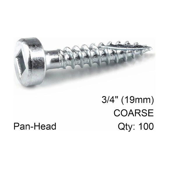 Kreg Zinc Pocket Hole Screws 19mm 0.75' #6 Fine Thread Pan Head 100CT - image 01