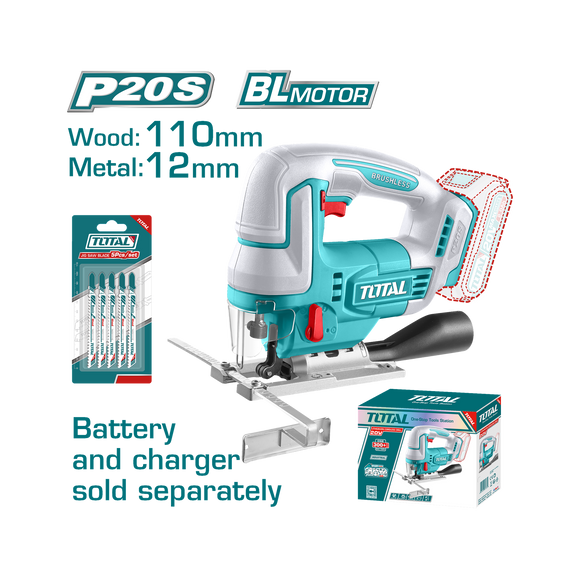 Total Cordless Jigsaw 20V Unit Only TJSLI1008