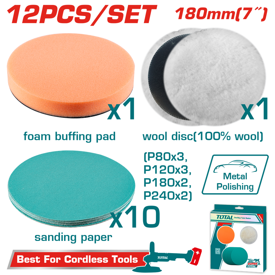 Total Polishing and Grinding Set 12pc TAC18012