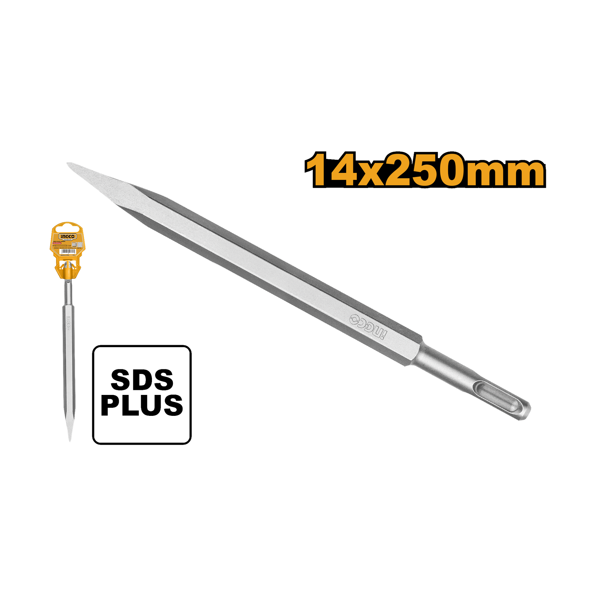Ingco sds plus pointed chisel 14x250 dbc0112501 for sale | AHM Online ...