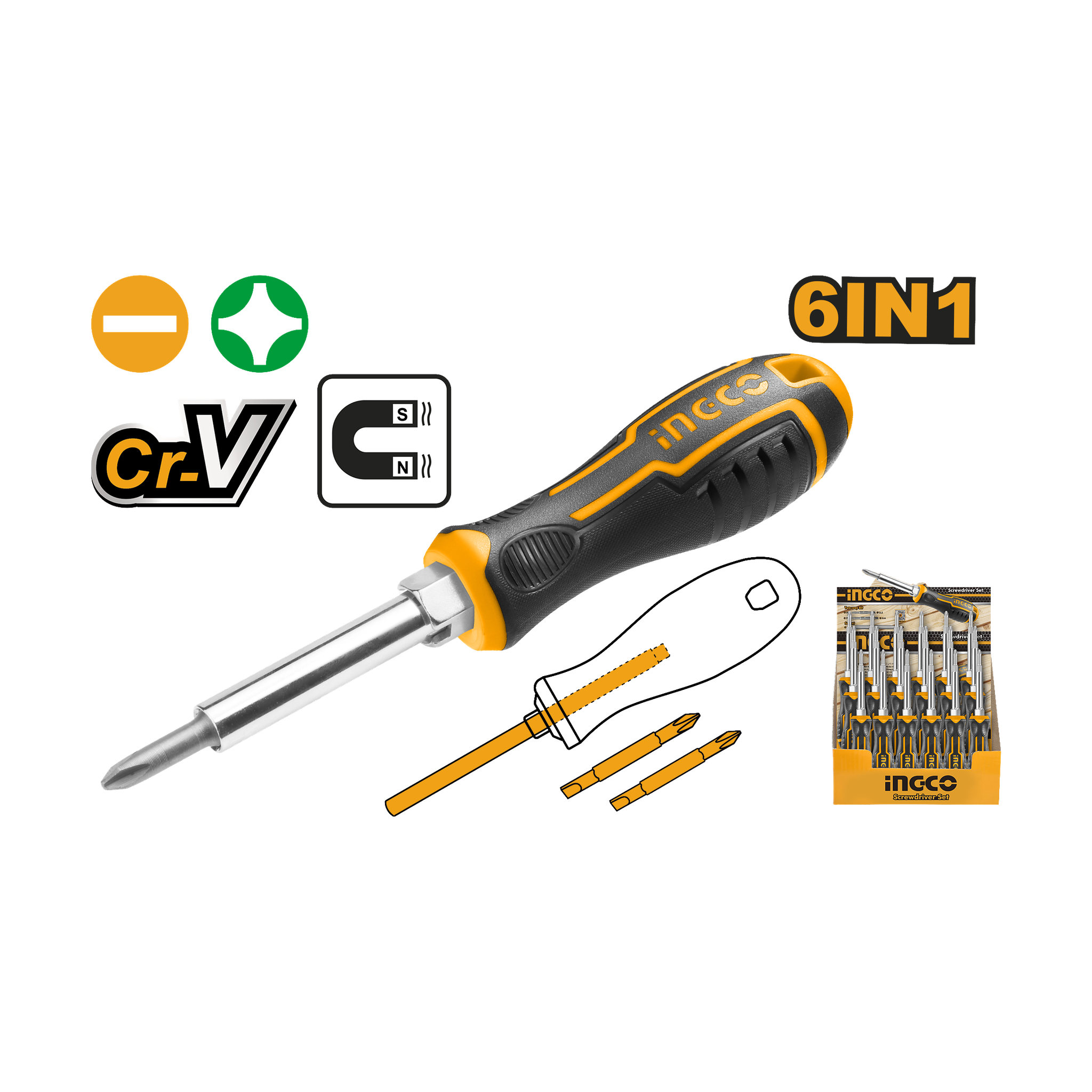 Ingco 6 In 1 Screwdriver Set