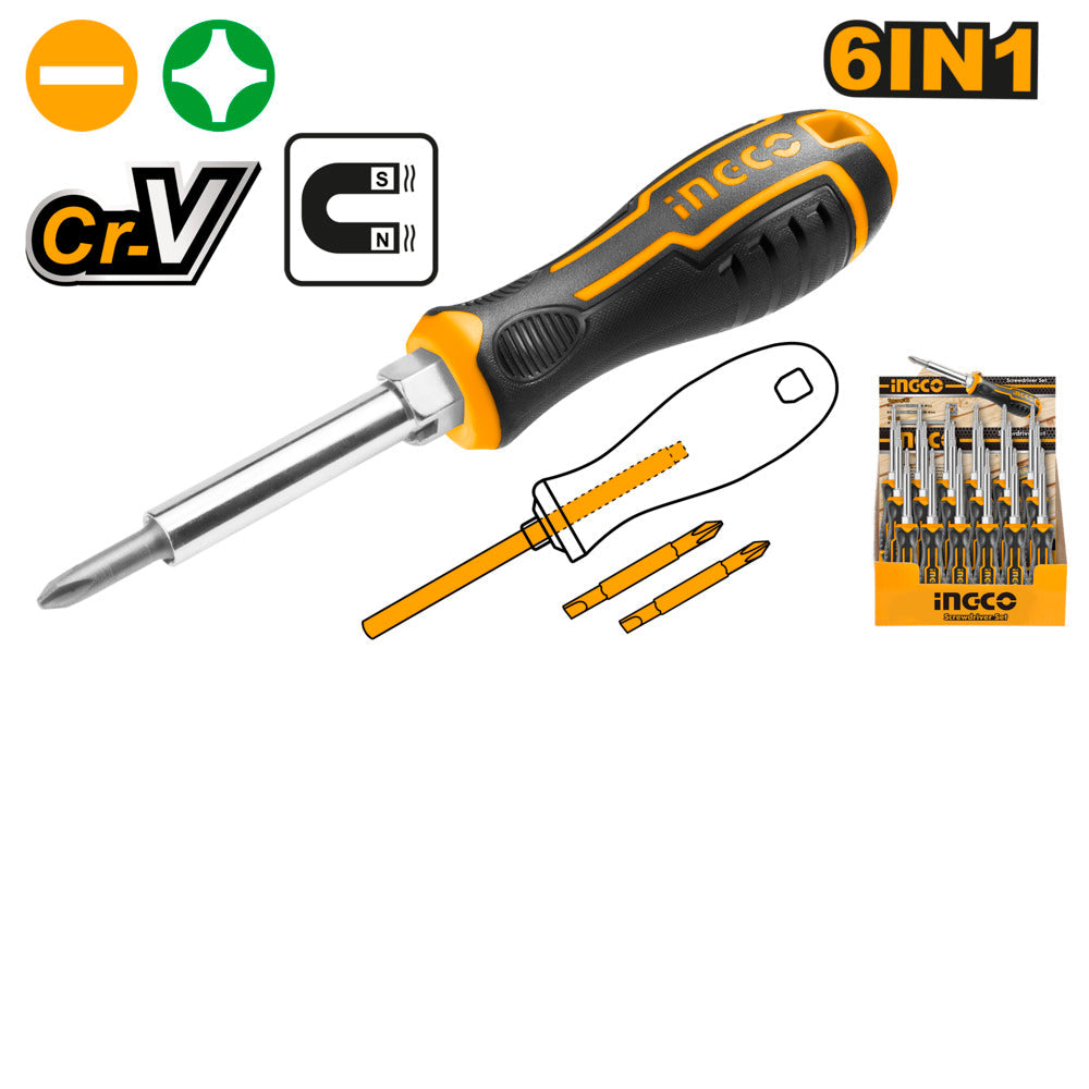Ingco 6 in 1 screwdriver set