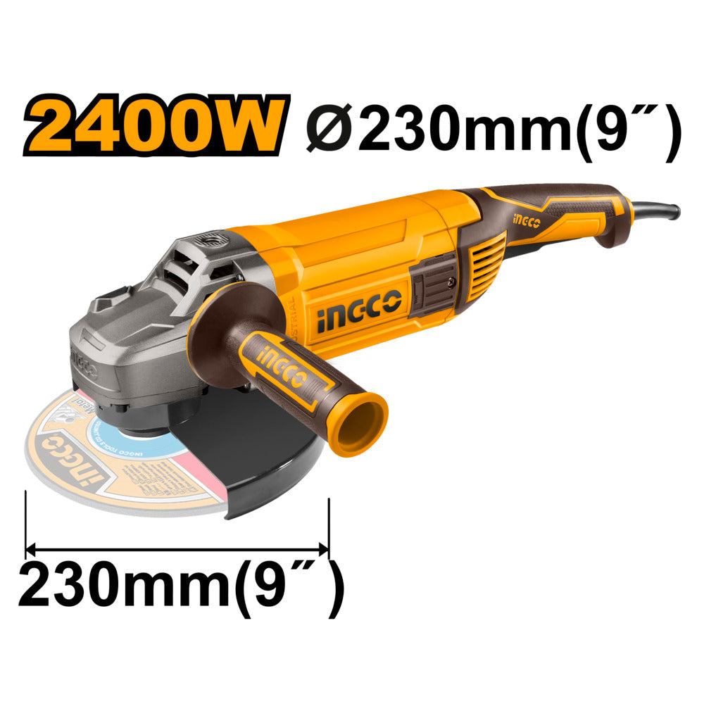 Ingco angle grinder 230mm 2400w ag24008