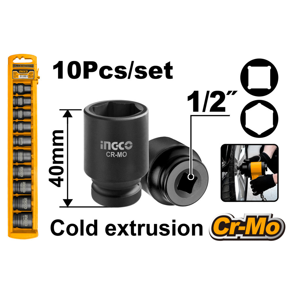 Ingco impact socket set hkissd12101