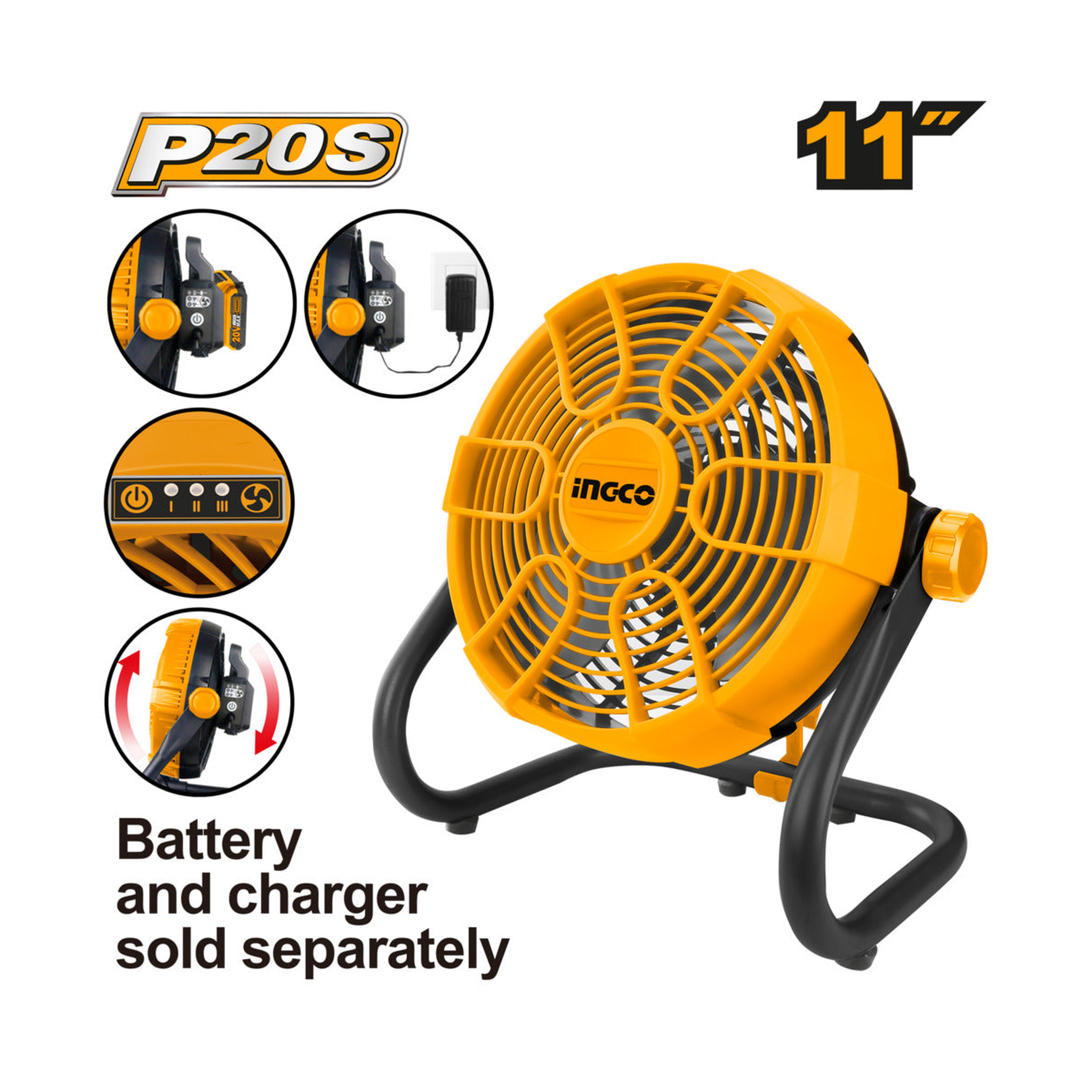 Ingco 20V Lithium-Ion Fan CFALI2002