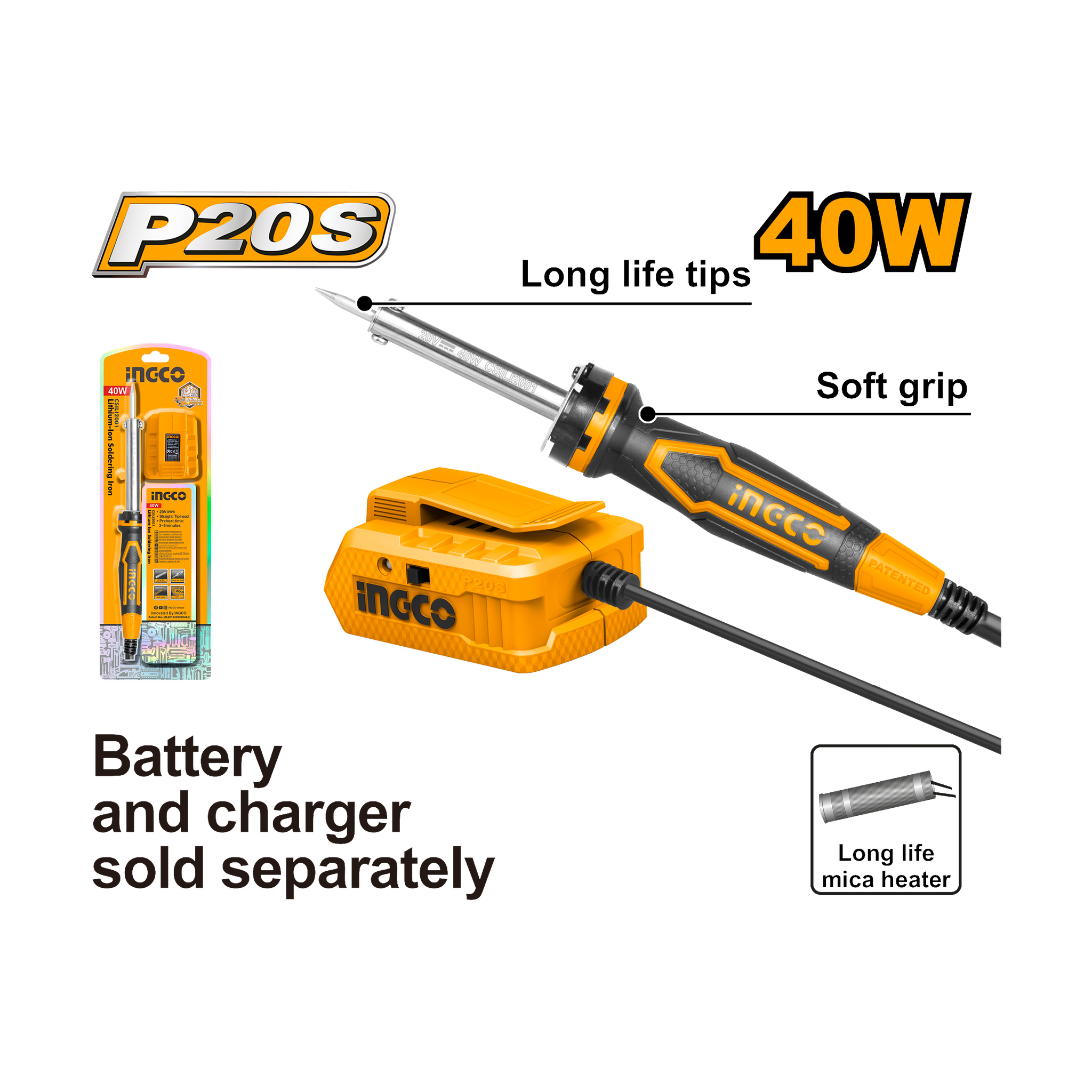 Ingco 20V Lithium-Ion Soldering Iron CSILI2001