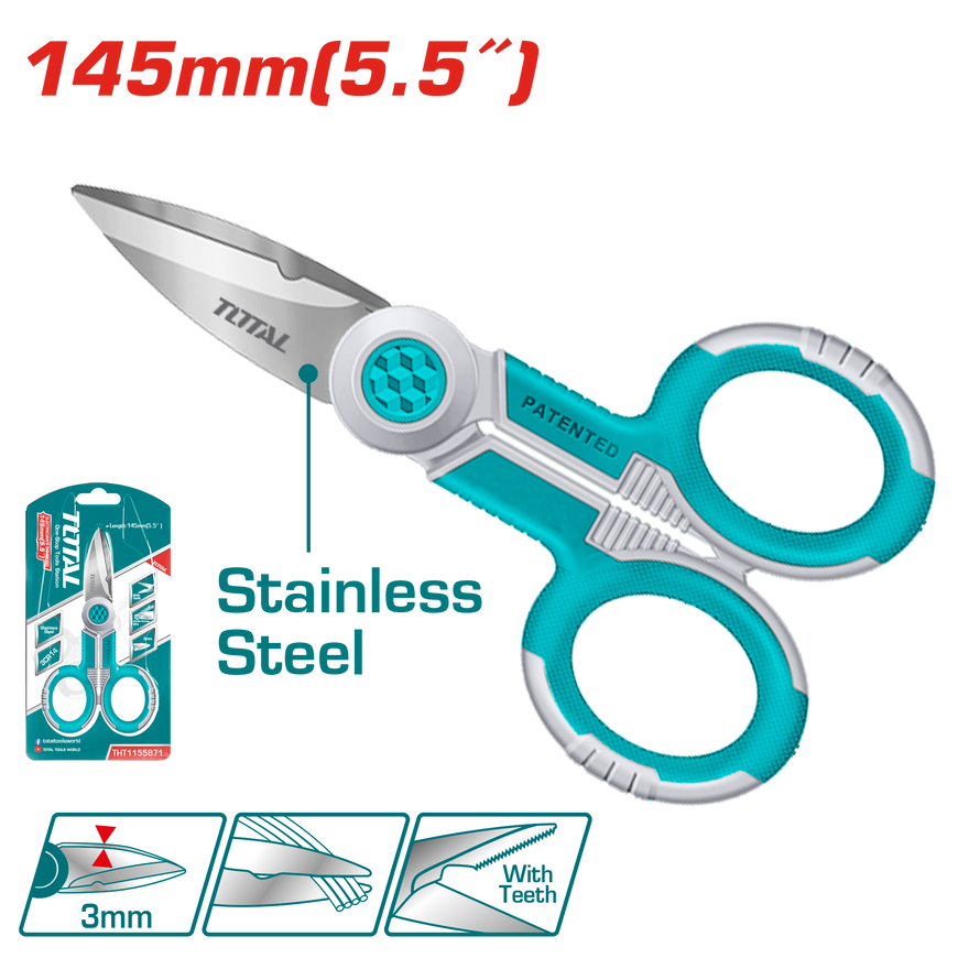 Total Electricians Scissors 145mm THT1155871