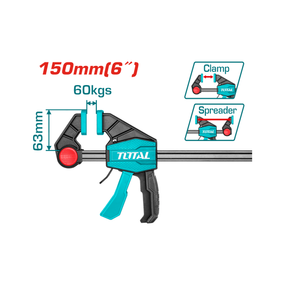 Image of Total Power Tool Total Quick Bar Clamp 63X150mm THT1340601