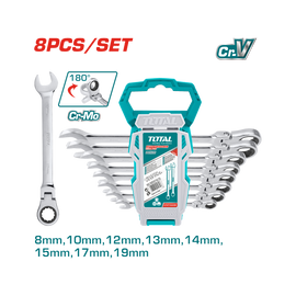 Total 8 Pcs Flexible Ratchet Spanner Set THT102RK586