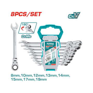 Total 8 Pcs Flexible Ratchet Spanner Set THT102RK586