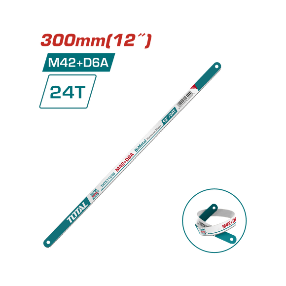 Total 1 Pcs Hacksaw Blade 24T 12 Inch M42+D6A, Tools THT571246
