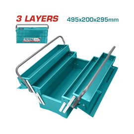 Image of Total Power Tool Total Tool Box 3 Layers Size 495mm x 200mm x 290mm THT10701