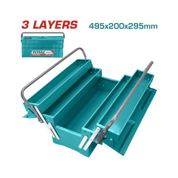 Image of Total Power Tool Total Tool Box 3 Layers Size 495mm x 200mm x 290mm THT10701